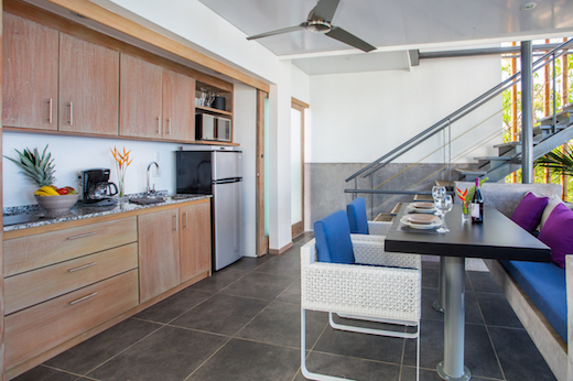 Kitchenette: the perfect size for two, but large enough for a private chef to prepare a delicious meal